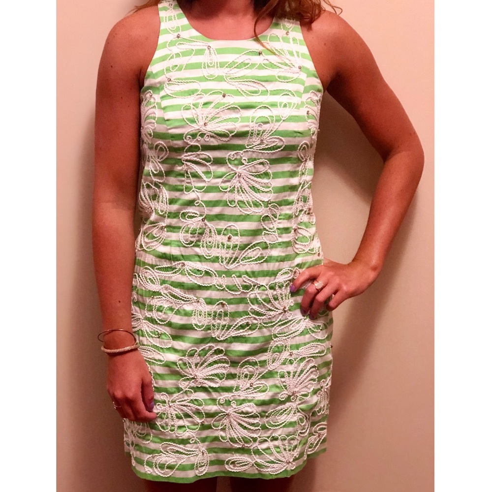 Lilly Pulitzer Green Embellished Shift Dress